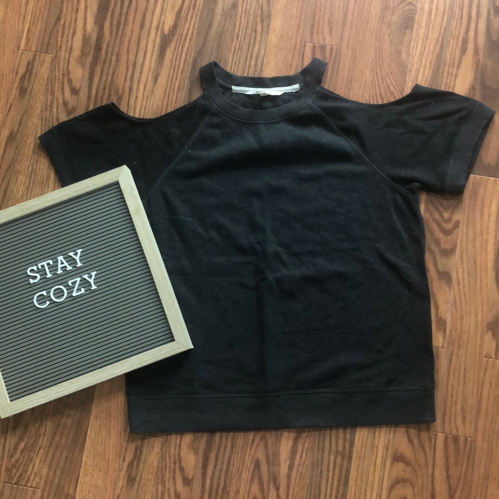Victoria's Secret Black Cold-Shoulder Sweatshirt